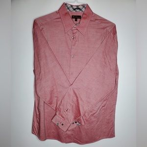 Ben Sherman Mens Red Dress Shirt Long Sleeve Button Down 16-1/2 34-35 Large